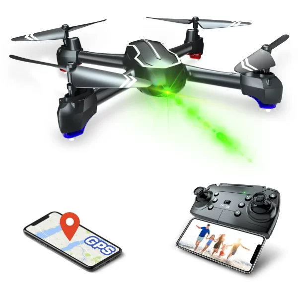 Loolinn | GPS Drone with Camera HD 1080p for Adults and Beginners, FPV Drones RC Quadcopter with GPS Auto Return / 32 minutes Flight Time (Two Batteries Included)