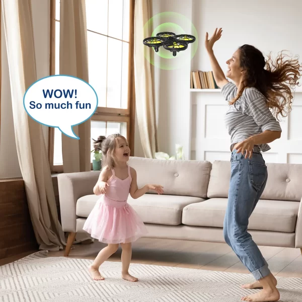 Loolinn | Drone for kids Gift - Mini Drone, Indoor RC Drones with Auto Anti-Collision Technology / 360° Flip/Hand-Controlled Mode / 20 Minutes Flight Time (Two Batteries Included) - Image 2