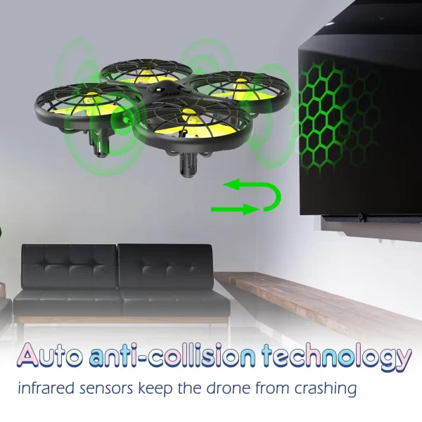 Loolinn | Drone for kids Gift - Mini Drone, Indoor RC Drones with Auto Anti-Collision Technology / 360° Flip/Hand-Controlled Mode / 20 Minutes Flight Time (Two Batteries Included) - Image 4