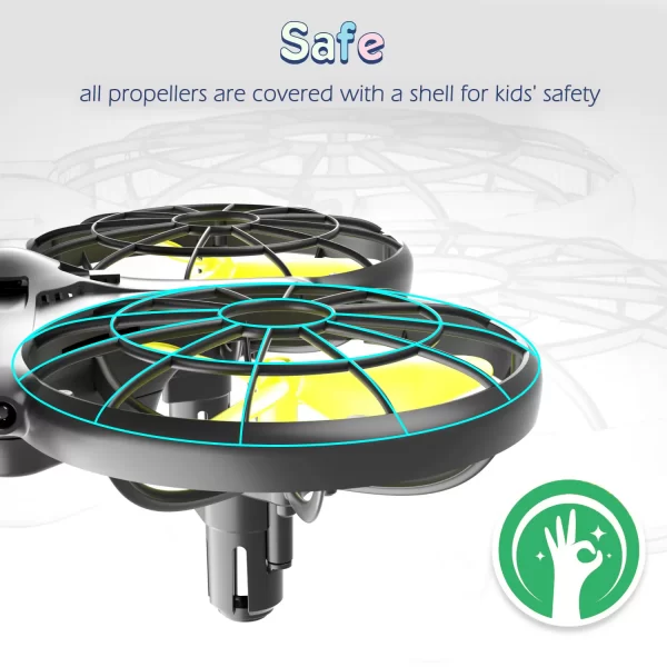 Loolinn | Drone for kids Gift - Mini Drone, Indoor RC Drones with Auto Anti-Collision Technology / 360° Flip/Hand-Controlled Mode / 20 Minutes Flight Time (Two Batteries Included) - Image 6