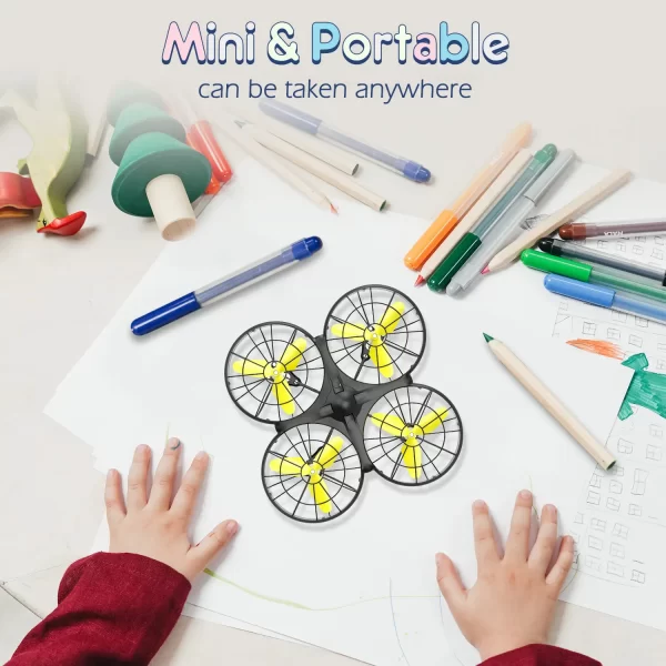 Loolinn | Drone for kids Gift - Mini Drone, Indoor RC Drones with Auto Anti-Collision Technology / 360° Flip/Hand-Controlled Mode / 20 Minutes Flight Time (Two Batteries Included) - Image 8