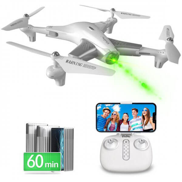Loolinn | Drone with Optical Flow Positioning Technology - 60 Minutes Long Flight Time/Very Stable Flight/FPV HD Videos & Photos - Drone with Camera designed for Kids over 10 Years Old