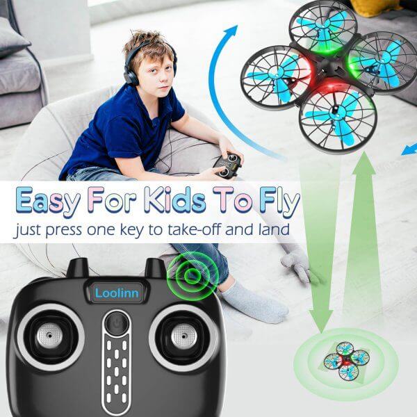 Loolinn | Drone for Kids Gift - RC Drone, Mini Drones with Auto Anti-Collision Technology / 360° Flip/Hand-Controlled Mode / 14 Minutes Flight Time (Gift for Kids) - Image 5