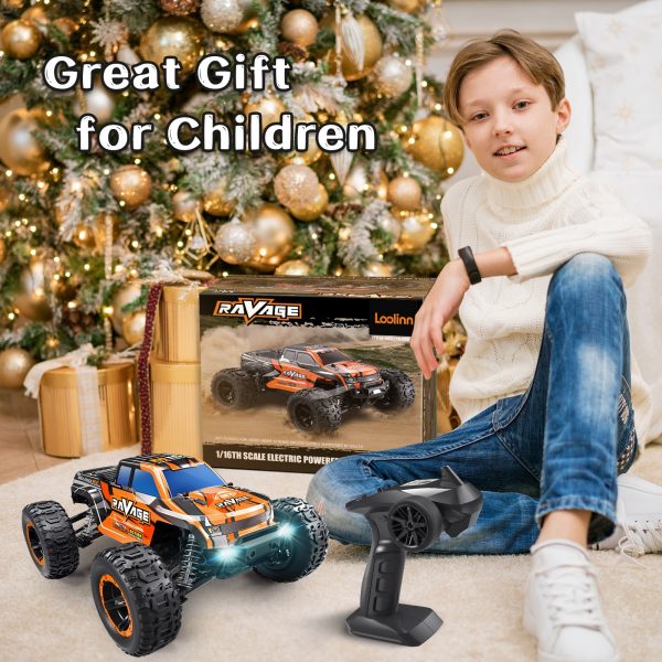 Loolinn | Remote Control Cars - Hobby Grade, Durable, 1:16 Scale, Adjustable Speed, Ready To Run, Top Speed 19MPH - Upgradeable Off-road RC Car for Adults and Kids (Gifts Idea) - Image 2