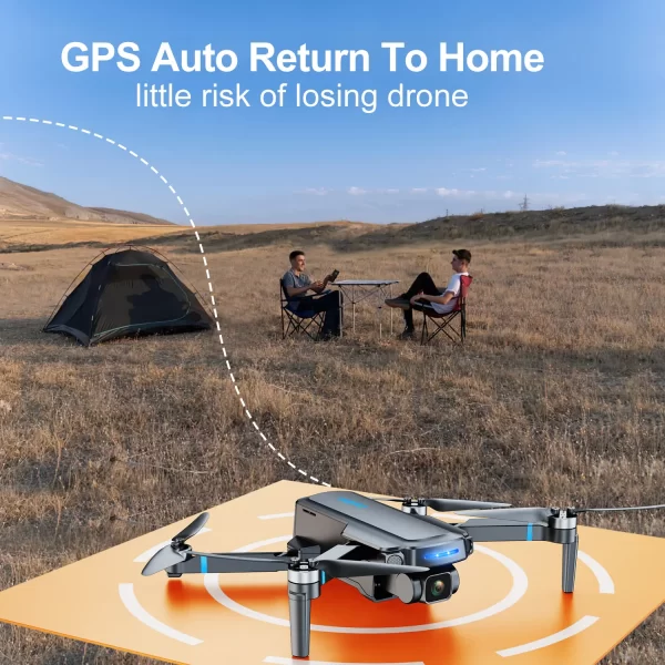 Loolinn | Drone with 4K Camera - Two Batteries, 40 Minutes Flight Time, 4K UHD Camera, support Panoramas and Time-lapse Photography, GPS Intelligent Return - Drones 4K for beginners (Under 250g) - Image 6