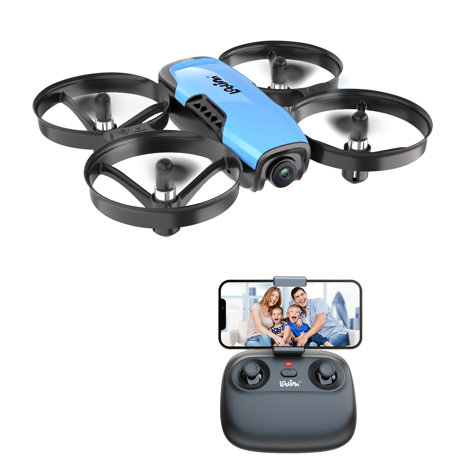 Loolinn | Drone for Kids Gift with Camera - Mini Drone, Remote Control Quadcopter Drone with 90° Adjustable Camera, Photos and Videos, Safe for Kids, Easy to Fly (Christmas Gift for Boys and Girls)