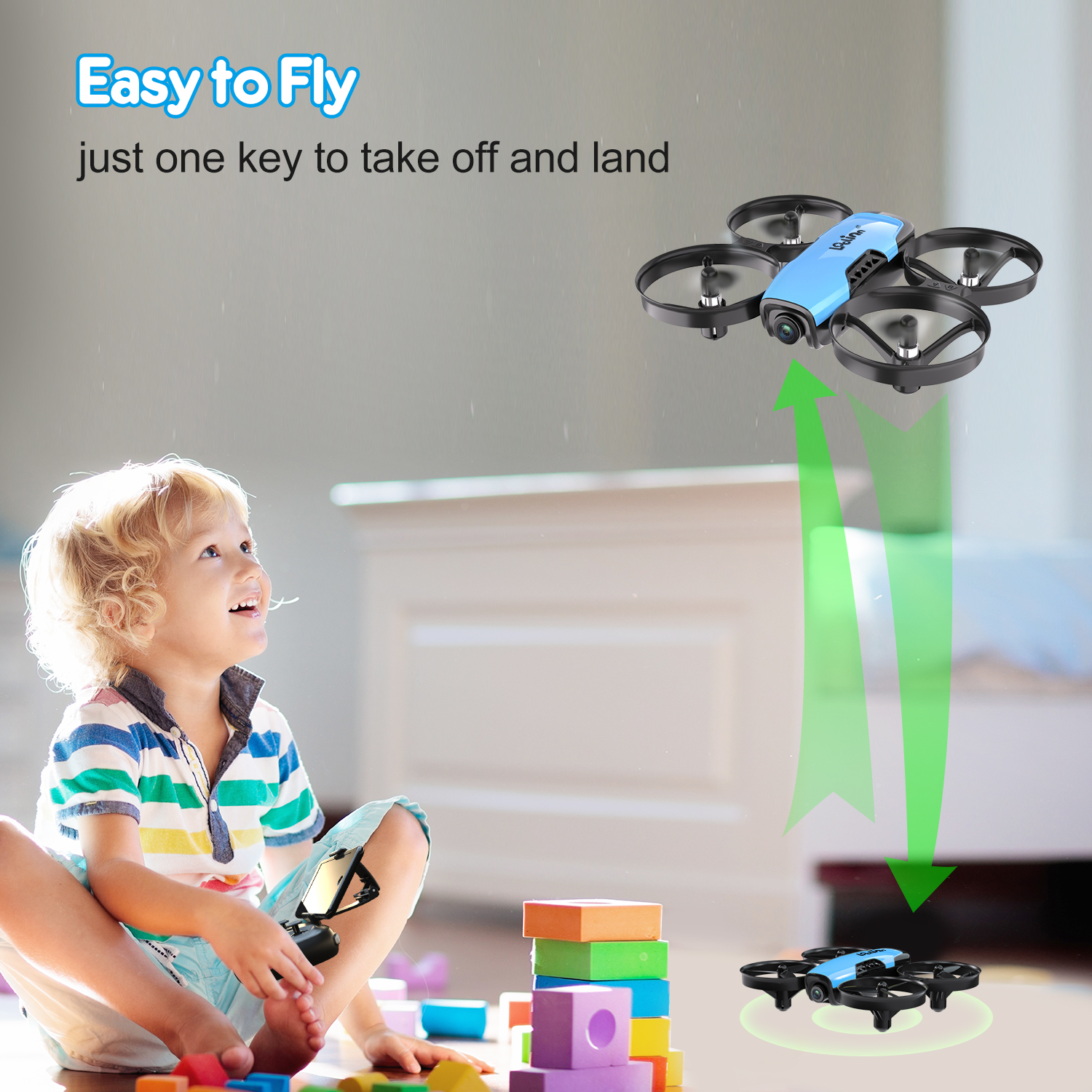 Loolinn | Drone for Kids Gift with Camera - Mini Drone, Remote Control Quadcopter Drone with 90° Adjustable Camera, Photos and Videos, Safe for Kids, Easy to Fly (Christmas Gift for Boys and Girls) - Image 6