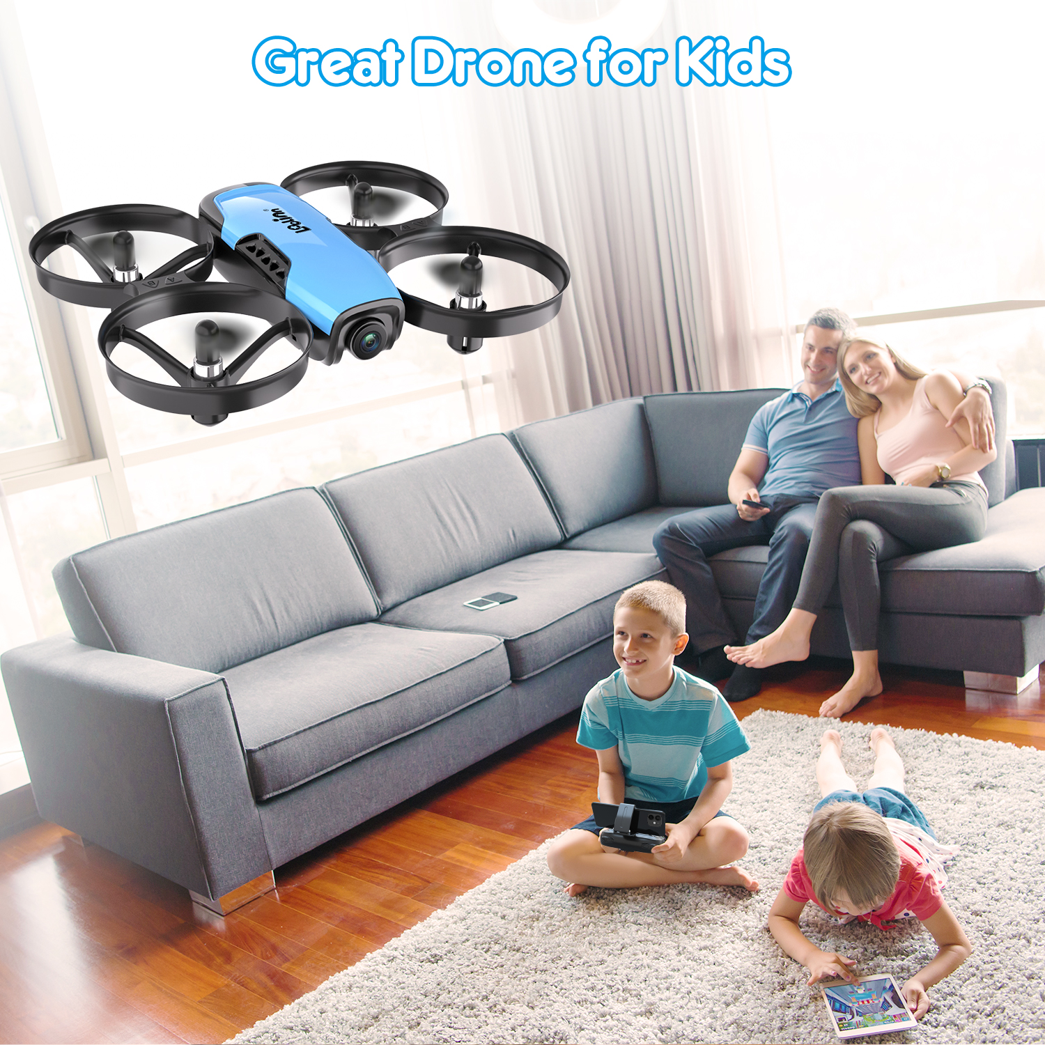 Loolinn | Drone for Kids Gift with Camera - Mini Drone, Remote Control Quadcopter Drone with 90° Adjustable Camera, Photos and Videos, Safe for Kids, Easy to Fly (Christmas Gift for Boys and Girls) - Image 8